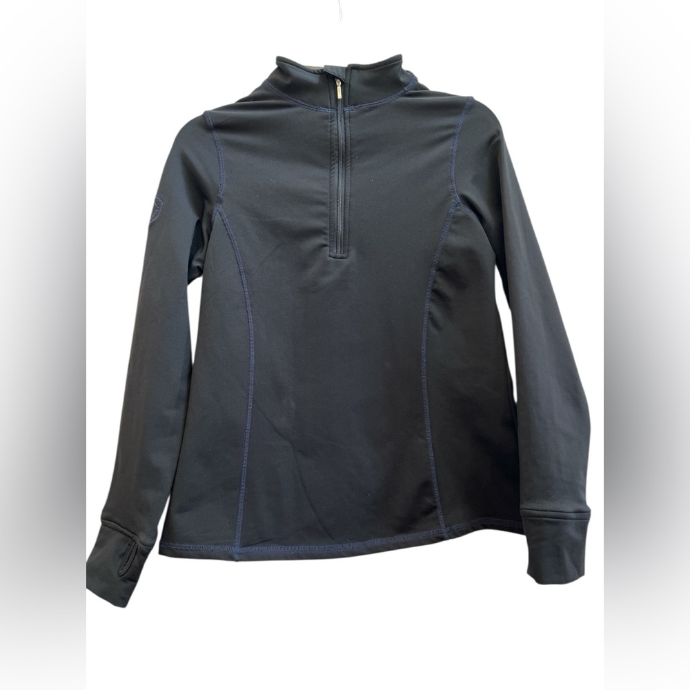Ovation Black Quarter Zip Performance Top Equestrian Riding Small